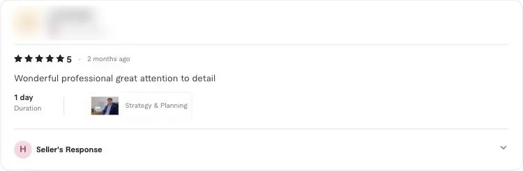 Five-star Fiverr review from a client in the United States